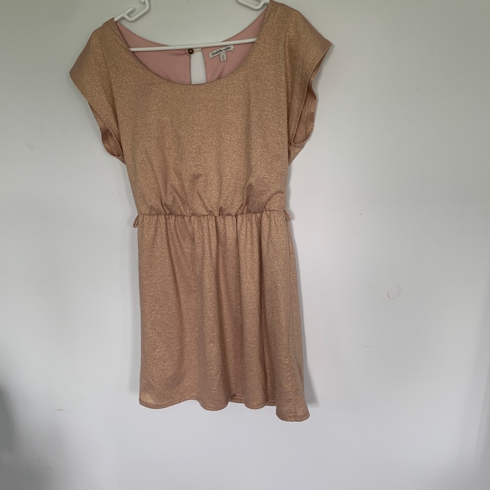 Charlotte Russe Beige Metallic mini dress size medium